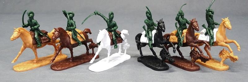 American Revolution Cavalry (Green)--six mounted figures in six poses and six horse figures #1
