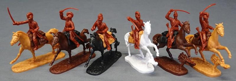 American Revolution Cavalry (Red)--six mounted figures in six poses and six horse figures #1