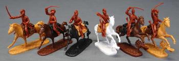 Image of American Revolution Cavalry (Red)--six mounted figures in six poses and six horse figures