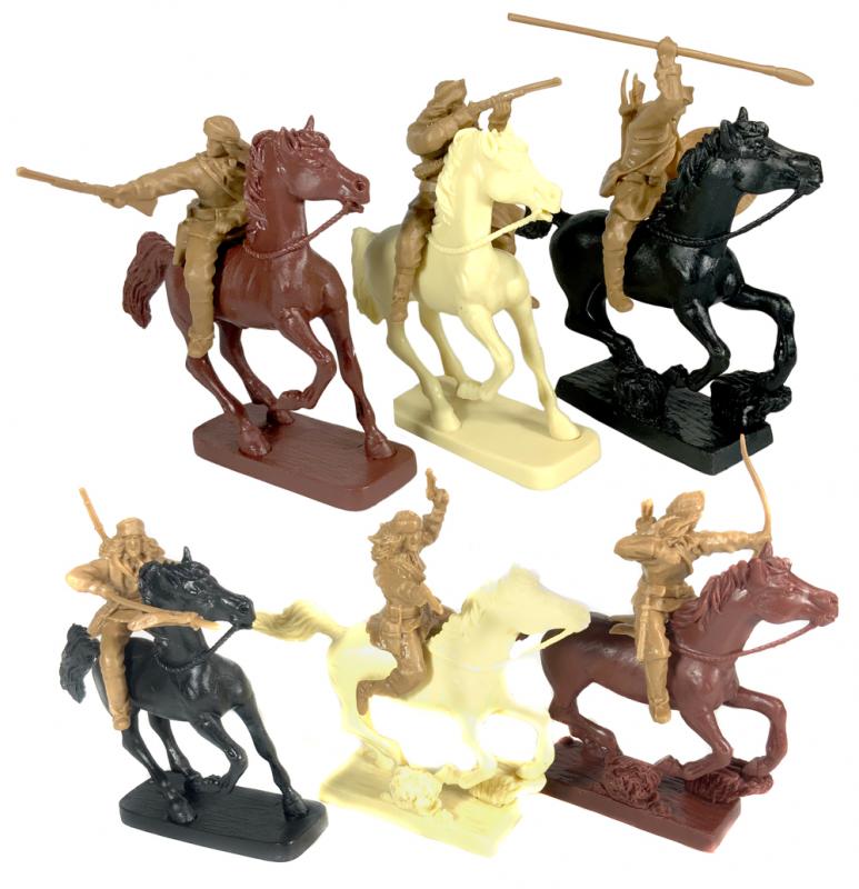 Mounted Apaches (set #3) Buckskin (formerly PS005FUB-WS)--six mounted plastic figures #2