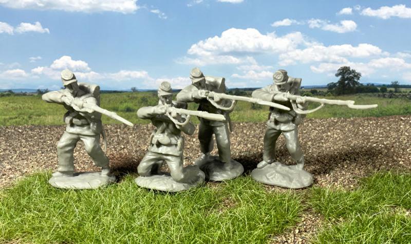 Confederates Firing Line--12 figures, 4 different poses with swappable heads. #2