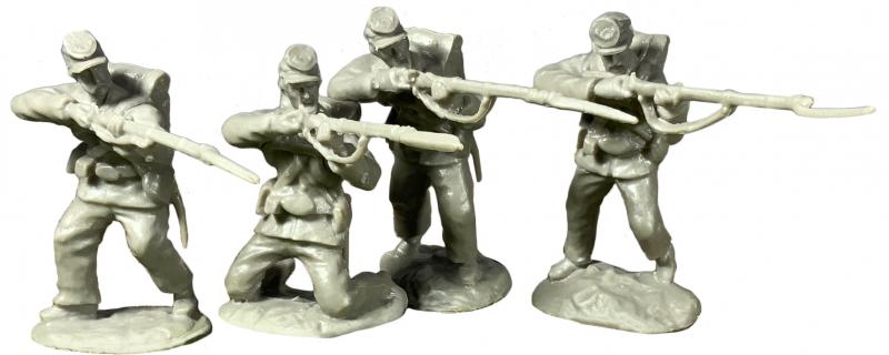 Confederates Firing Line--12 figures, 4 different poses with swappable heads. #4
