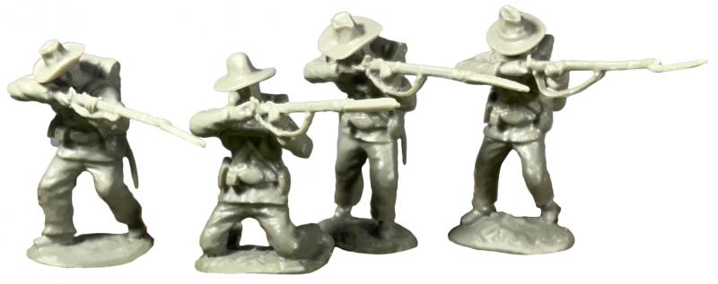 Confederates Firing Line--12 figures, 4 different poses with swappable heads. #3