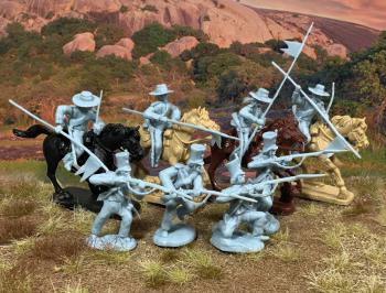 Alamo Mexican Cavalry and Infantry set (#3)--12 Figures, 4 Horses (Powder Blue) - OUT Of STOCK.  Alamo Mexican Cavalry and Infantry set (#3)--12 Figures, 4 Horses (Powder Blue) - OUT Of STOCK.  #39932