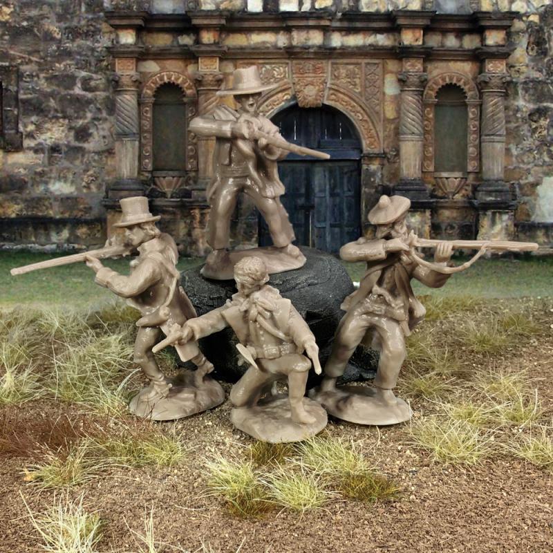 Alamo Defenders #2--12 figures in 4 poses with Swivel and swappable Heads & Hands. (Gray) #1