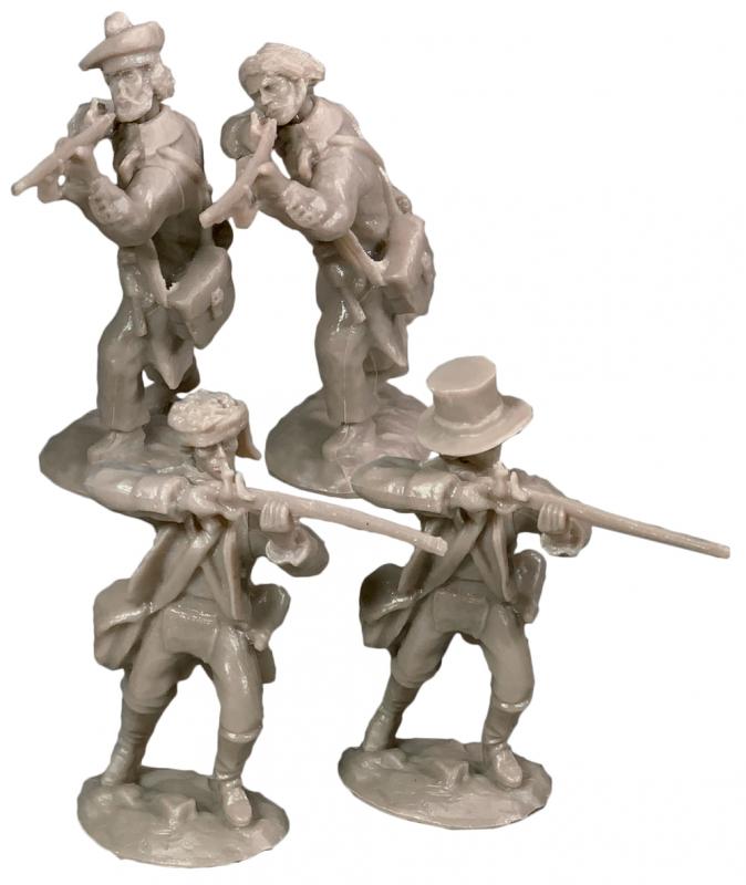 Alamo Defenders #2--12 figures in 4 poses with Swivel and swappable Heads & Hands. (Gray) #2