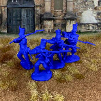 Alamo Mexican Regulars Set #1--12 in 4 poses with swappable heads (Dark blue) Alamo Mexican Regulars Set #1--12 in 4 poses with swappable heads (Dark blue) #36106