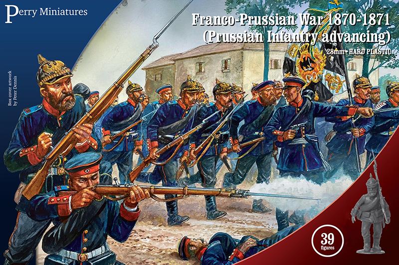 Prussian Infantry Advancing, Franco-Prussian War, 1870-1871--thirty-nine 28mm plastic figures plus casualties. #1