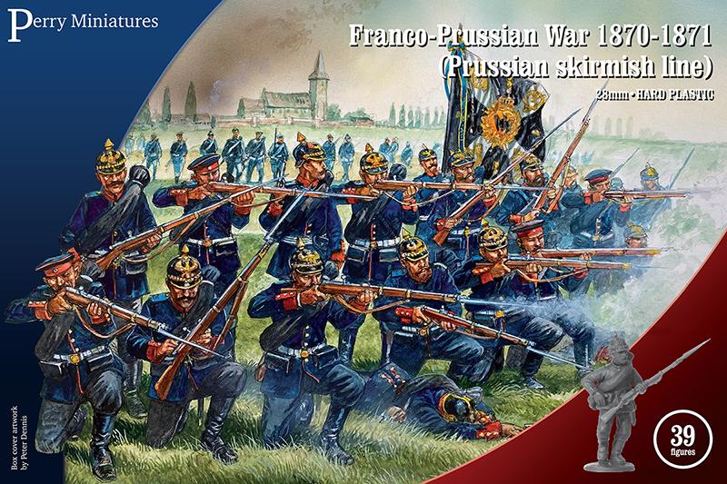 Prussian Skirmish Line, Franco-Prussian War, 1870-1871--thirty-nine 28mm plastic figures plus casualties. #1