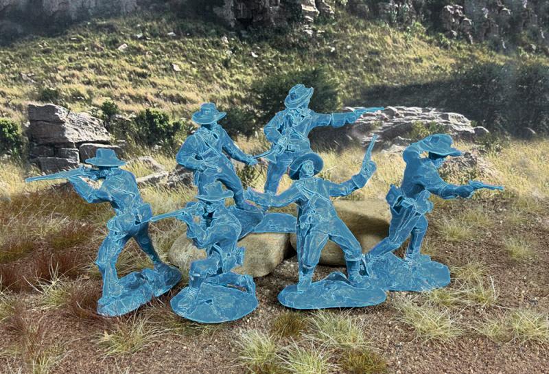 U.S. Cavalry Set #1 - 12 Figures in 6 Poses (Metallic Blue)  #1