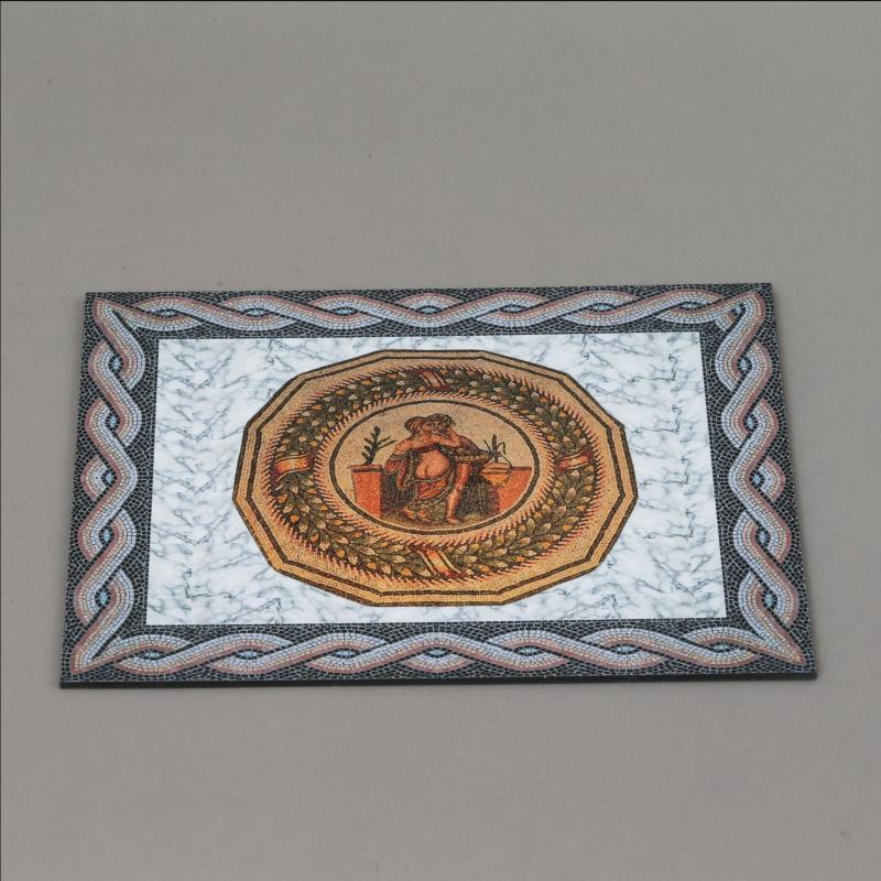 Ancient Mosaic Floor Mat (24cm x 20cm)--figures not included. #1
