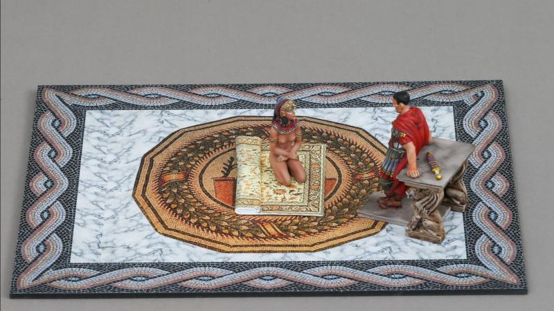 Ancient Mosaic Floor Mat (24cm x 20cm)--figures not included. #2