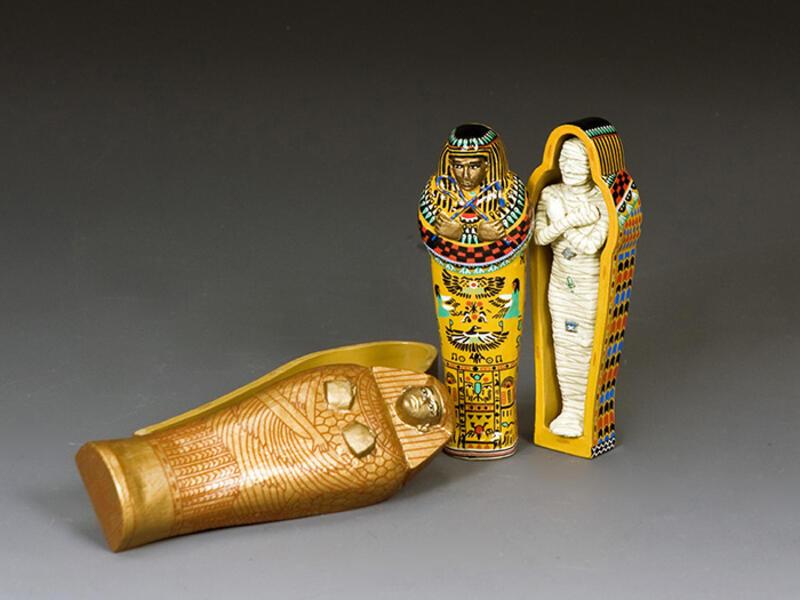 Tutankhamun's Mummy--mummy figure and two coffins #1