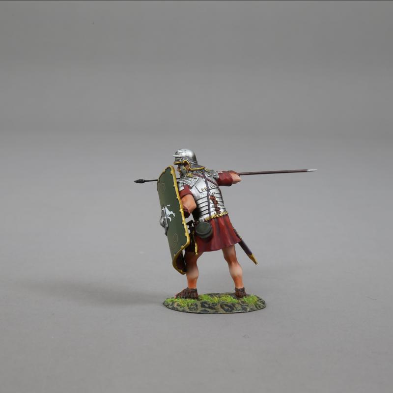 Legionnaire Preparing to Lunge with Pilum (green shield with white boar)--single Roman Legionnaire figure--RETIRED--LAST ONE!! #2