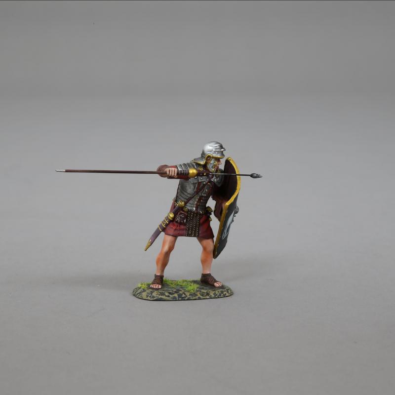 Legionnaire Preparing to Lunge with Pilum (9th Legion black shield)--single Roman Legionnaire figure #3