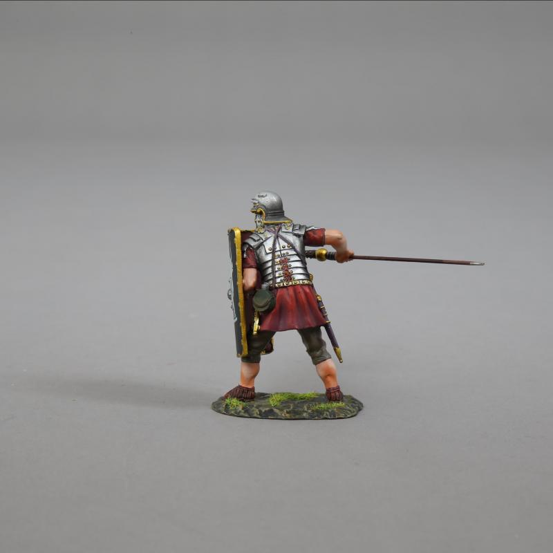 Legionnaire Defending with Pilum (9th Legion black shield)--single Roman Legionnaire figure #3