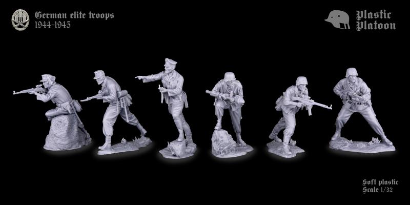 German Elite Infantry(Waffen SS)--6 figures in 6 poses  #1