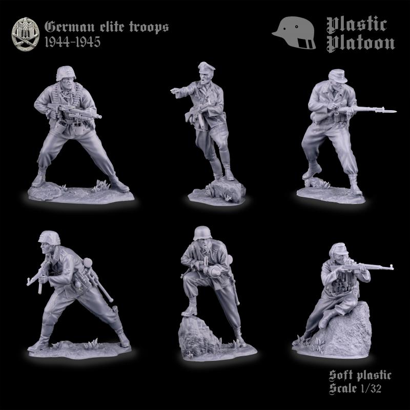 German Elite Infantry (Waffen SS)--6 figures in 6 poses  #2