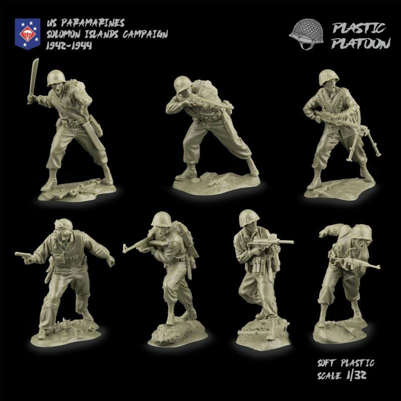 U.S. Para Marines in Action--7 figures in 7 Poses (olive drab)--AWAITING RESTOCK. #1