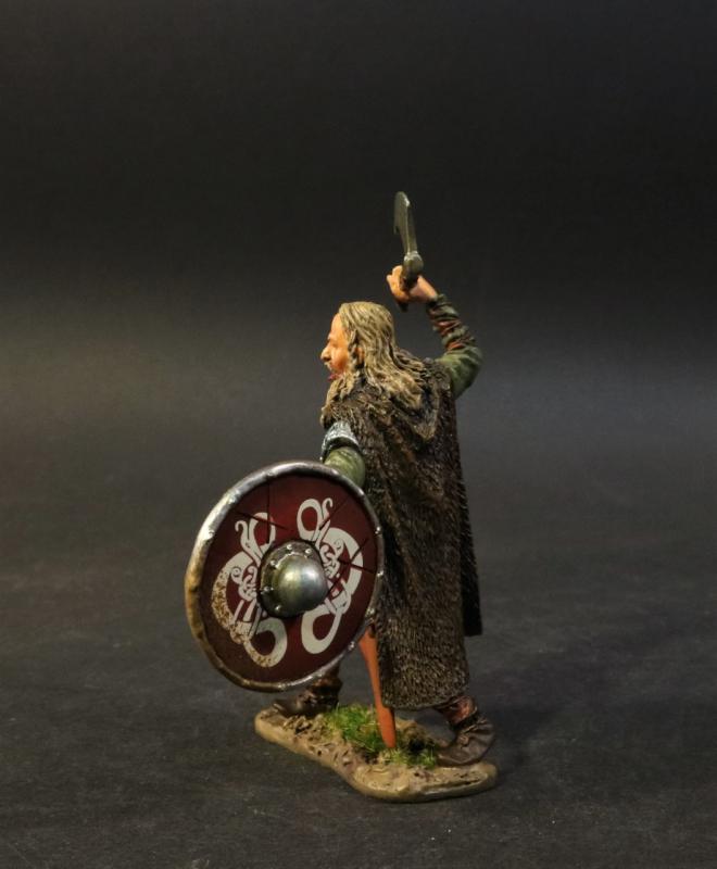 Standing Viking Warrior with axe (red shield with two white serpent patterns), the Vikings, The Age of Arthur--single figure #1