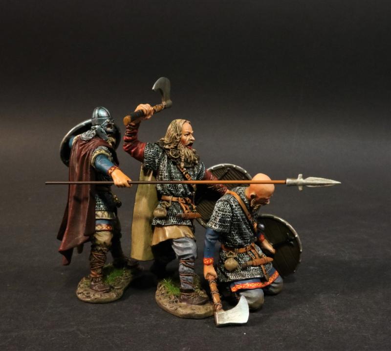 Viking Warriors with axes and spear A, Shieldwall, the Vikings, The Age of Arthur--three figures #2