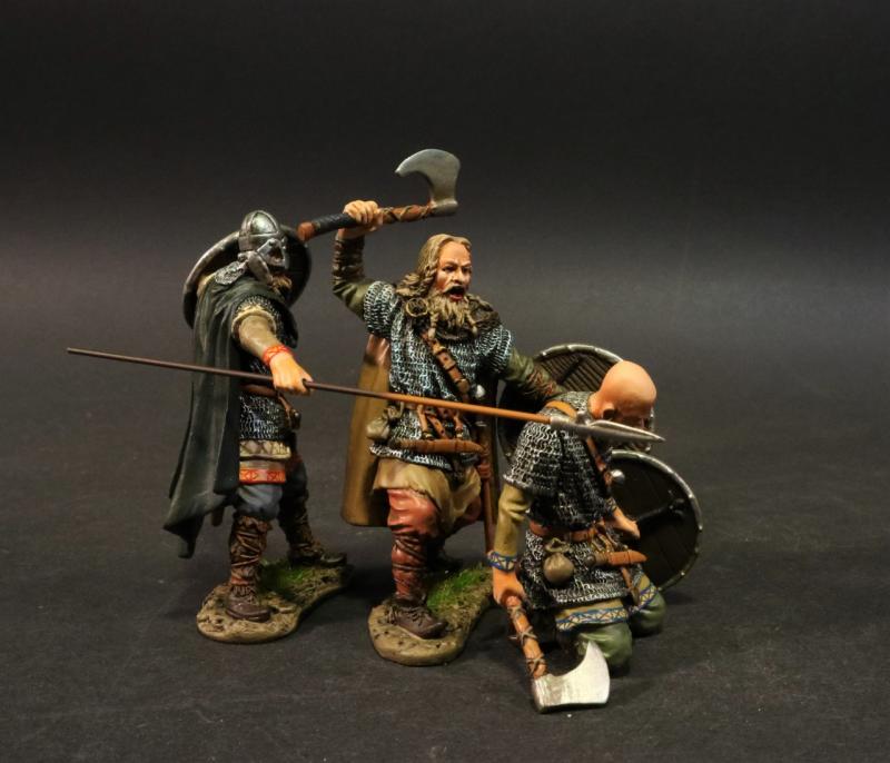 Viking Warriors with axes and spear B, Shieldwall, the Vikings, The Age of Arthur--three figures #2