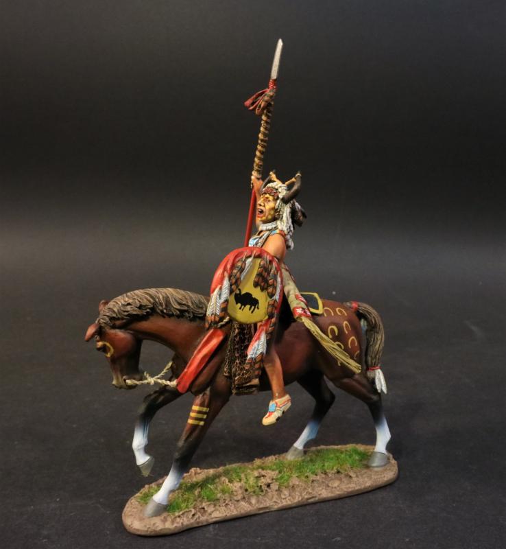 Blackfoot Warrior with Shield and Raised Spear, The Blackfoot, The Fur