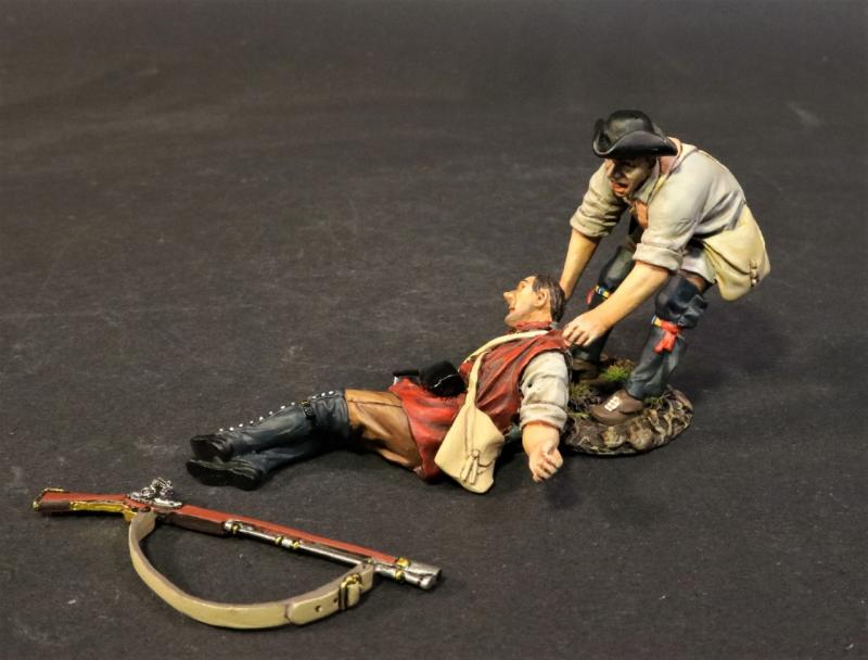 Two Militia Casualties #2, The Battle of Oriskany, August 6, 1777, Drums Along the Mohawk--crouching figure pulling wounded figure and musket #1
