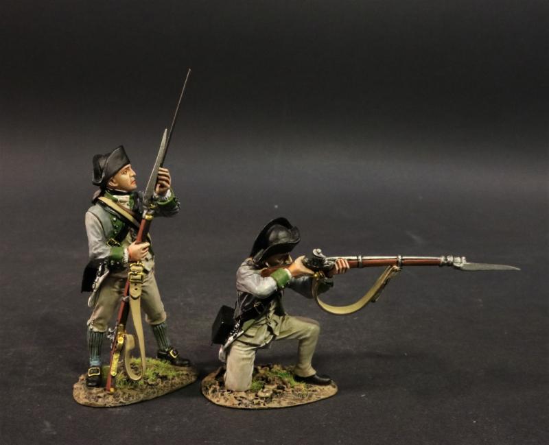 Two Line Infantry (standing loading, kneeling firing), the 3rd New York Regiment, Continental Army, Drums Along the Mohawk--two figures #1