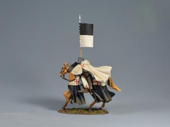 Knights Templar Flagbearer--Single Medieval Mounted Figure #0