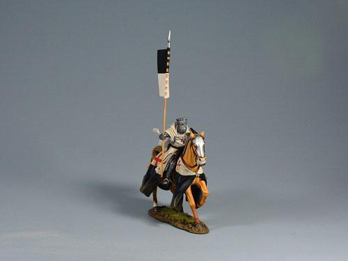 Knights Templar Flagbearer--Single Medieval Mounted Figure #3
