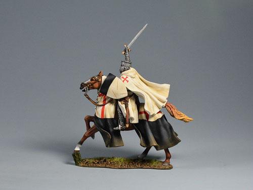 Knights Templar Advancing with Sabre--Single Medieval Mounted Figure #1