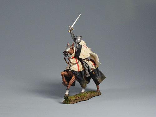 Knights Templar Advancing with Sabre--Single Medieval Mounted Figure #2