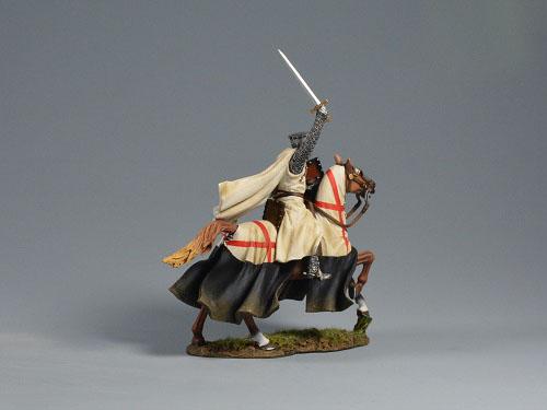 Knights Templar Advancing with Sabre--Single Medieval Mounted Figure #3