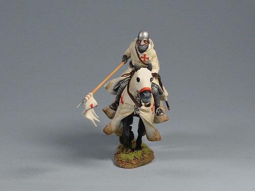 Knights Templar Advancing Forward on Horseback--Single Medieval Mounted Figure #2