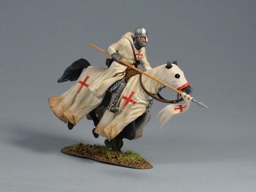 Knights Templar Advancing Forward on Horseback--Single Medieval Mounted Figure #3
