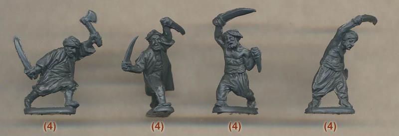 Barbarian Pirates--48 unpainted Barbary(?) pirate figures in 12 poses #2