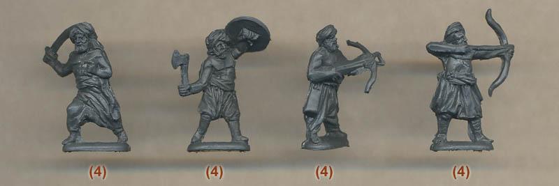 Barbarian Pirates--48 unpainted Barbary(?) pirate figures in 12 poses #4