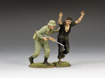 Image of "Prisoner & Escort"--two Vietnam-era figures (Australian and Viet Cong)