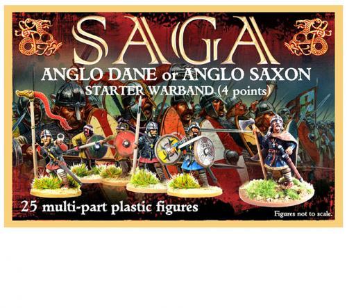Plastic Saxon (Anglo Dane) SAGA Starter (4 points)--32 unpainted unassembled 28mm hard plastic multi-pose miniatures. #1