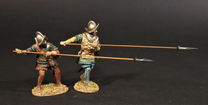 Spanish Pikemen, Spanish Conquistadors, The Conquest of America--two figures thrusting pikes #1