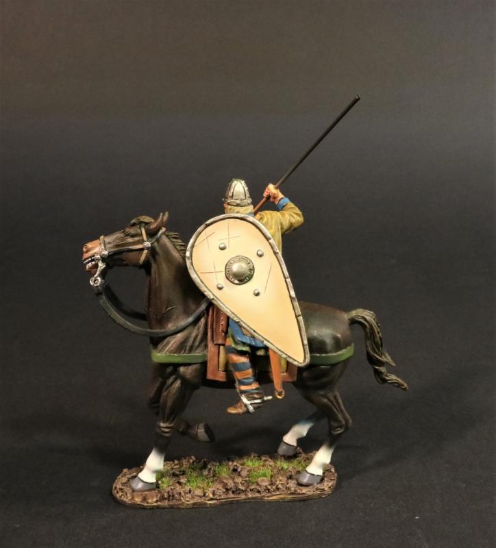Breton Cavalry Thrusting Spear down (yellow kite shield), The Norman Army, The Age of Arthur--single mounted figure with spear #2
