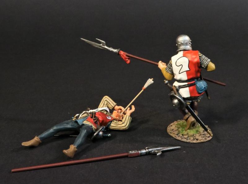 Wounded Billmen, The Retinue of Sir Thomas Howard of Ashwell Thorpe, Earl of Surrey, The Battle of Bosworth Field, 1485, The Wars of the Roses, 1455-1487—two figures and bill #1