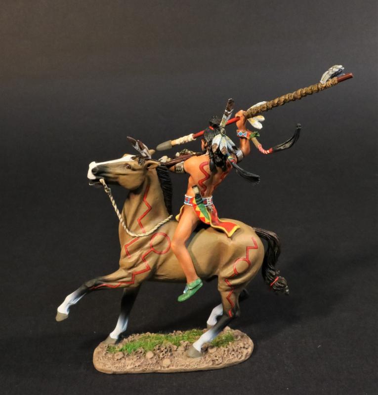 Blackfoot Warrior with Shield and Raised Spear Ready to Thrust, The