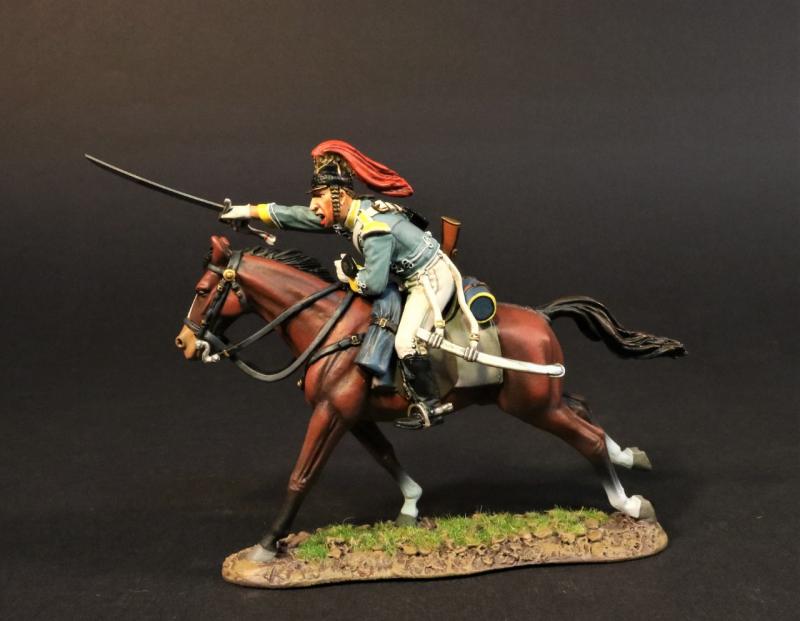 Light Dragoon (sword extended forward), 19th Regiment of Light Dragoons, The Battle of Assaye, 1803, Wellington in India--single mounted figure #1