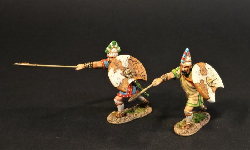 Trojan Warrior thrusting spear up and forward (TWT-22A & TWT-22B), Troy and Her Allies, The Trojan War--two figures with spears #1