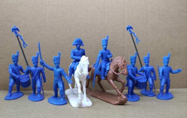  French Infantry Command, Old Guard Grenadiers, 1812-1815- (8 Models and 2 Horses)