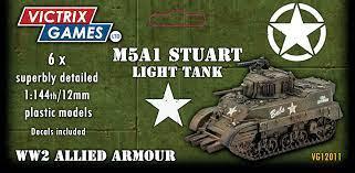 M5A1 Stuart Light Tank--six 1:144 scale tanks (unpainted plastic kit) #1