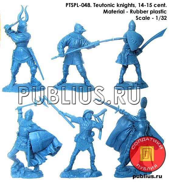 15th CenturyTeutonic Knights (blue) Comes Boxed--6 figures in 6 poses--FOUR IN STOCK. #1