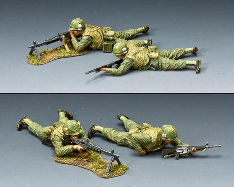 "M60 Fire Team"--two Vietnam-era USMC figures #2